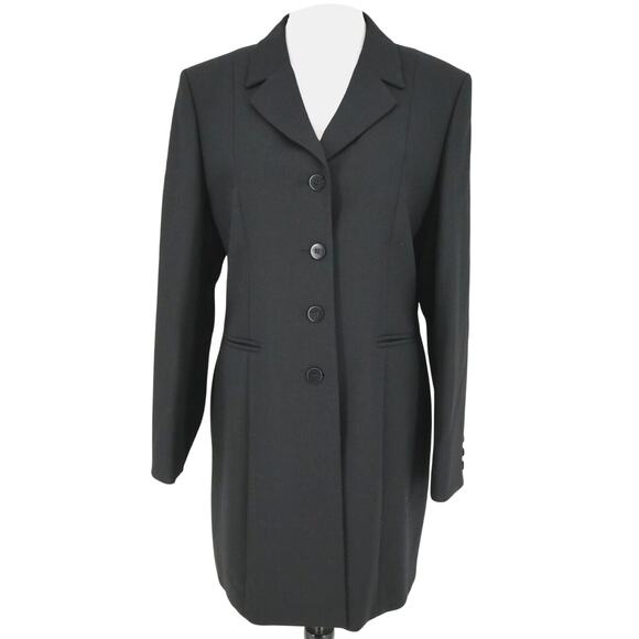 Marks and Spencer Jackets & Blazers - St Michael Marks & Spencer Jacket Womens 12 Wool Black Long Blazer Lined Career